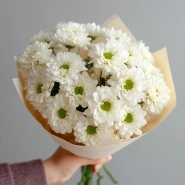 Монобукет из белых хризантем 1