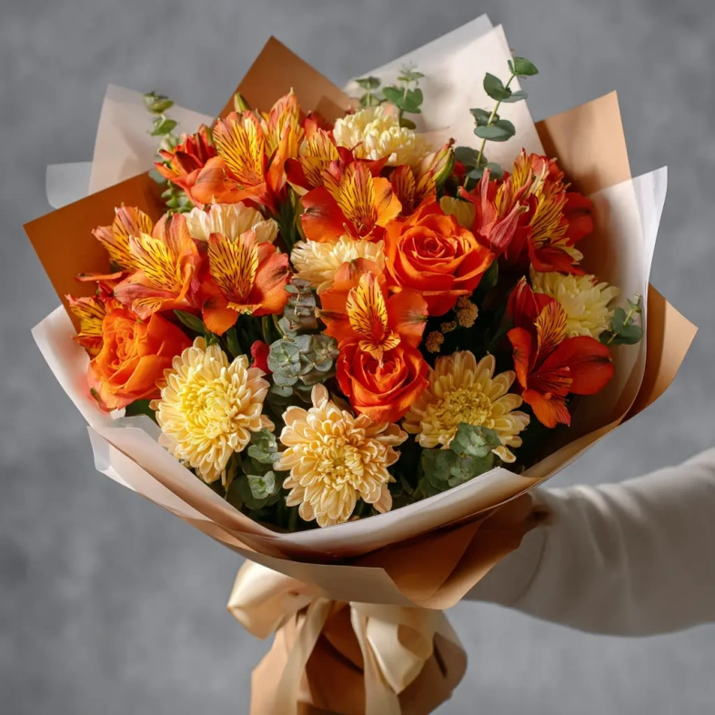 Букет с альстромериями &laquo;Тропический акцент&raquo;