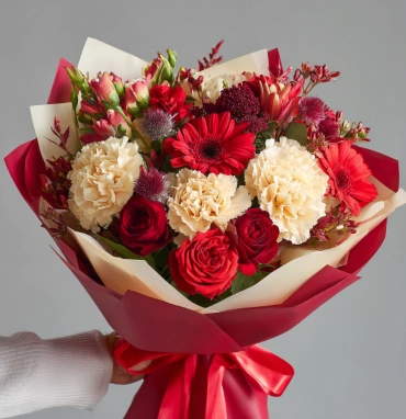 Букет с гвоздиками «Теплые объятия»