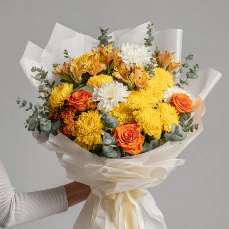 Букет с хризантемами &laquo;Золотая осень&raquo;