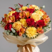 Букет с хризантемами &laquo;Огни сентября&raquo; 0